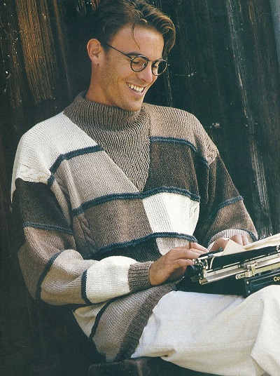 мужской свитер спицами